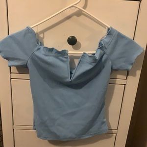 Shein Baby Blue Small V cut shirt never worn